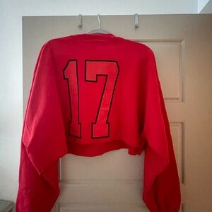 Boys Lie red cropped sweatshirt